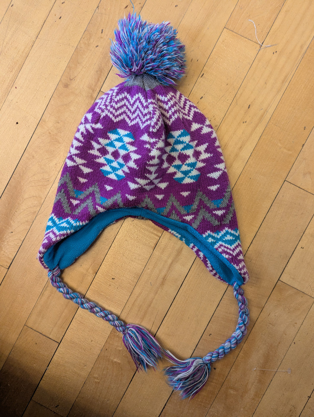 Kids Purple/Turquoise Winter Hat