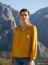 Load image into Gallery viewer, Loft Yellow Blouse XS Petite
