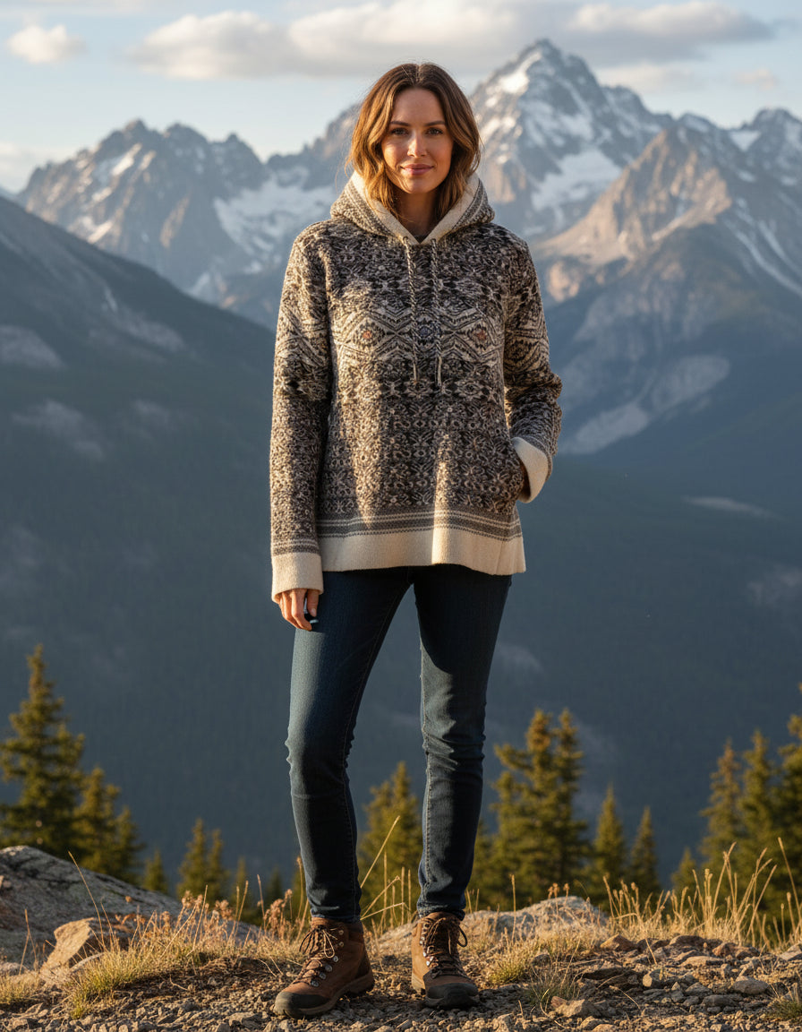 BDG Wool Cream/Brown Sweater L