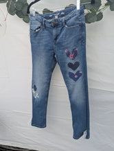 Load image into Gallery viewer, Patriotic Upcycled Jeans Kids 14 Skinny
