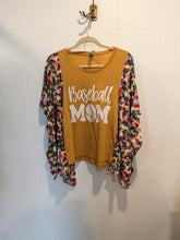 Load image into Gallery viewer, One-of-a-Kind Boho Upcycled Baseball Mom Shirt | Yellow Medium
