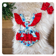 Load image into Gallery viewer, Americana Stars Infant Bubble Romper
