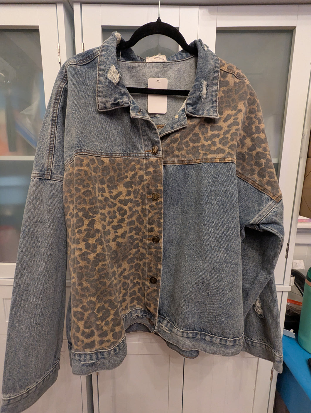 GeeGee Cheetah and Denim Jacket 2XL