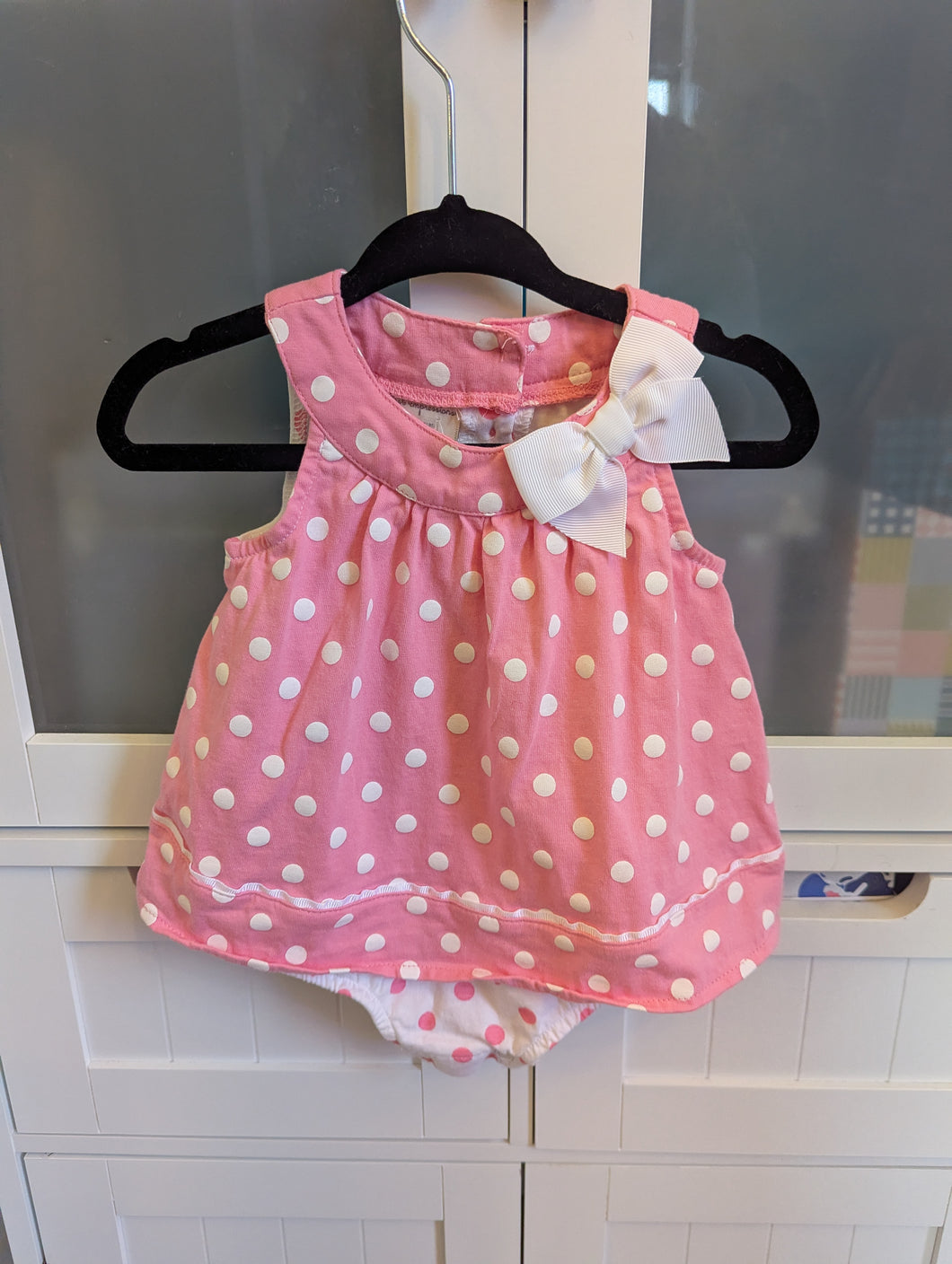 First Impressions 3-6M Pink Polka Dot Outfit