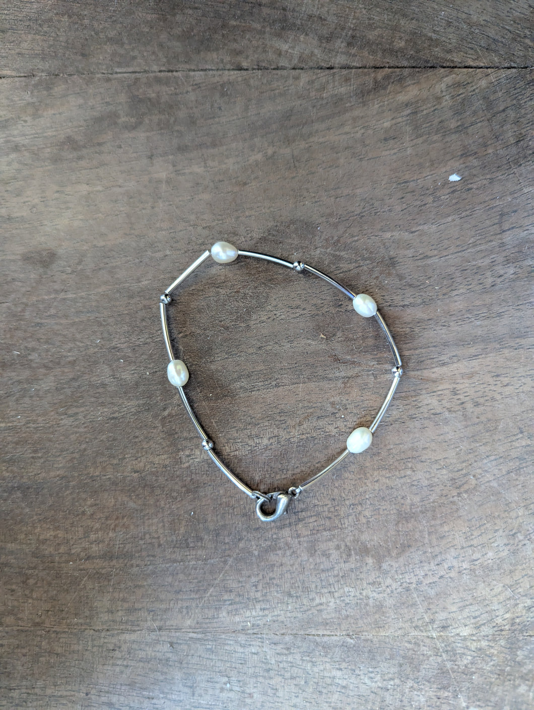 Chinese Freshwater Pearl Bracelet, Silver