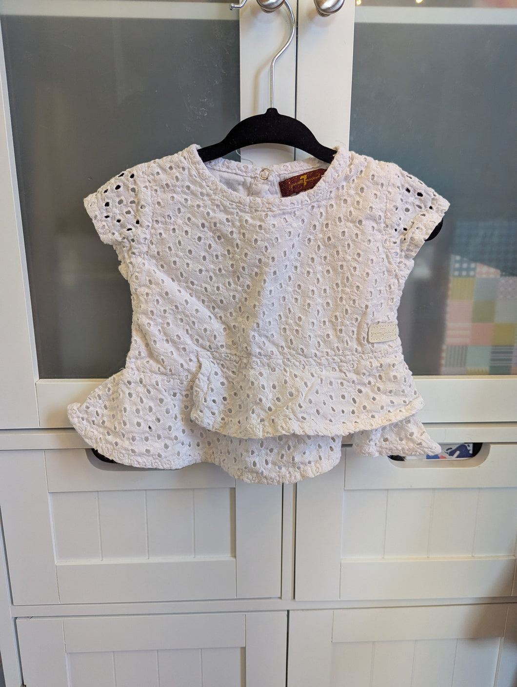 7 for all Mankind White Eyelet Top 12M