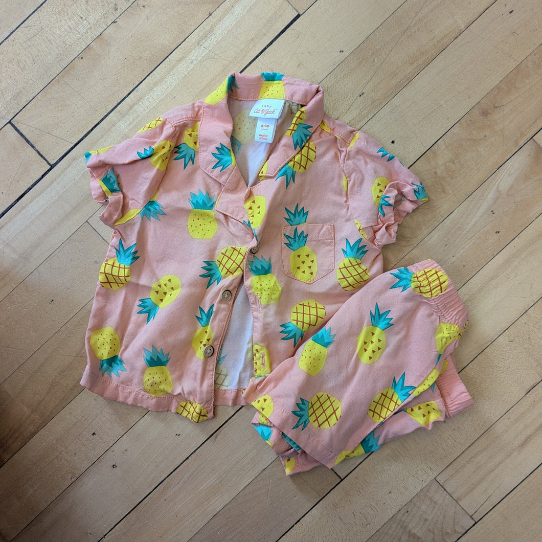 Cat & Jack Pineapple Outfit 6-9M