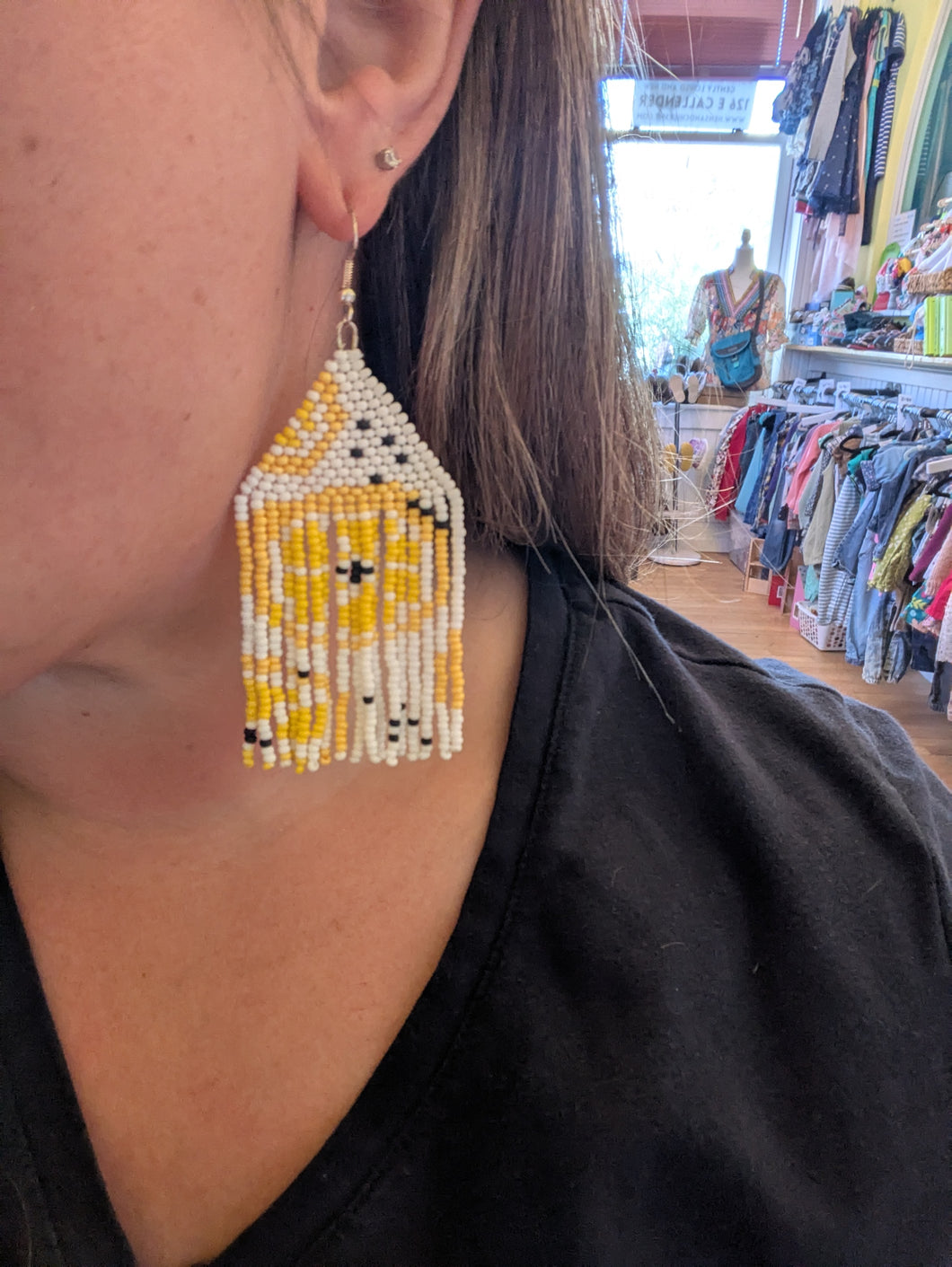 Lemon Beaded Earrings