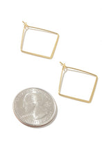 Load image into Gallery viewer, Metallic Square Hoop Earrings, Gold and Silver
