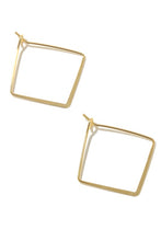 Load image into Gallery viewer, Metallic Square Hoop Earrings, Gold and Silver
