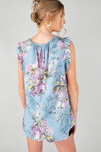 Load image into Gallery viewer, Floral Ruffle Tank- MADE IN USA
