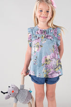 Load image into Gallery viewer, Girls Floral Ruffle Tank MADE IN USA
