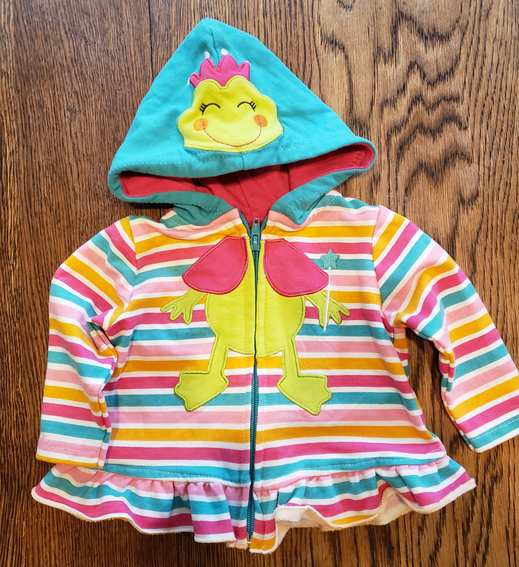 WeePlay Striped Frog Sweater Girls size 6-9 Months