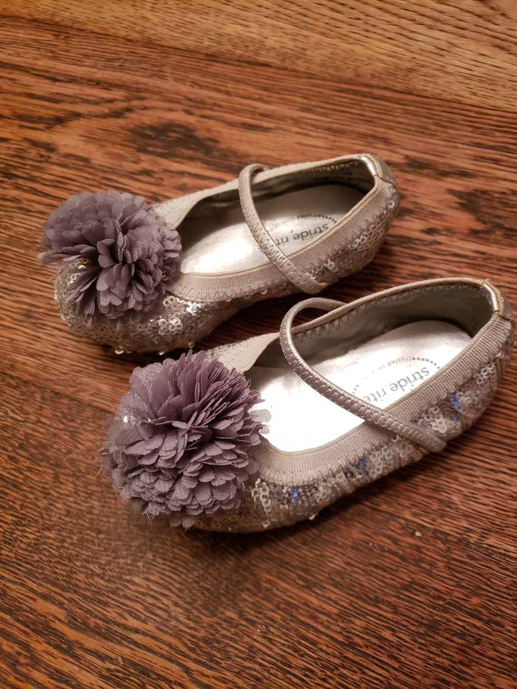 Stride Rite Silver Sequin Shoes Infant Size 4M