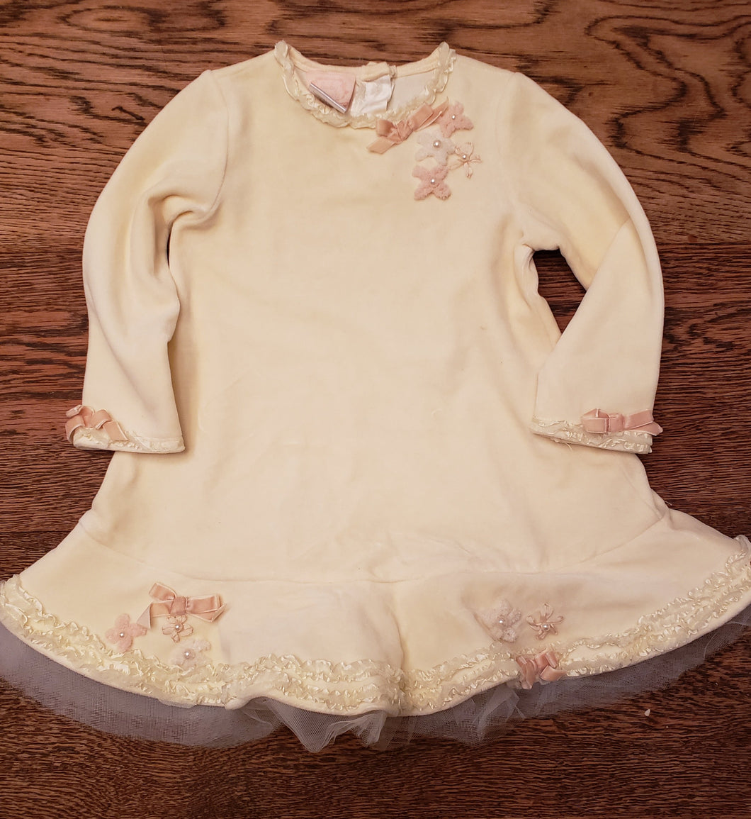 Baby Biscotti Cream Velvet Dress size 2T