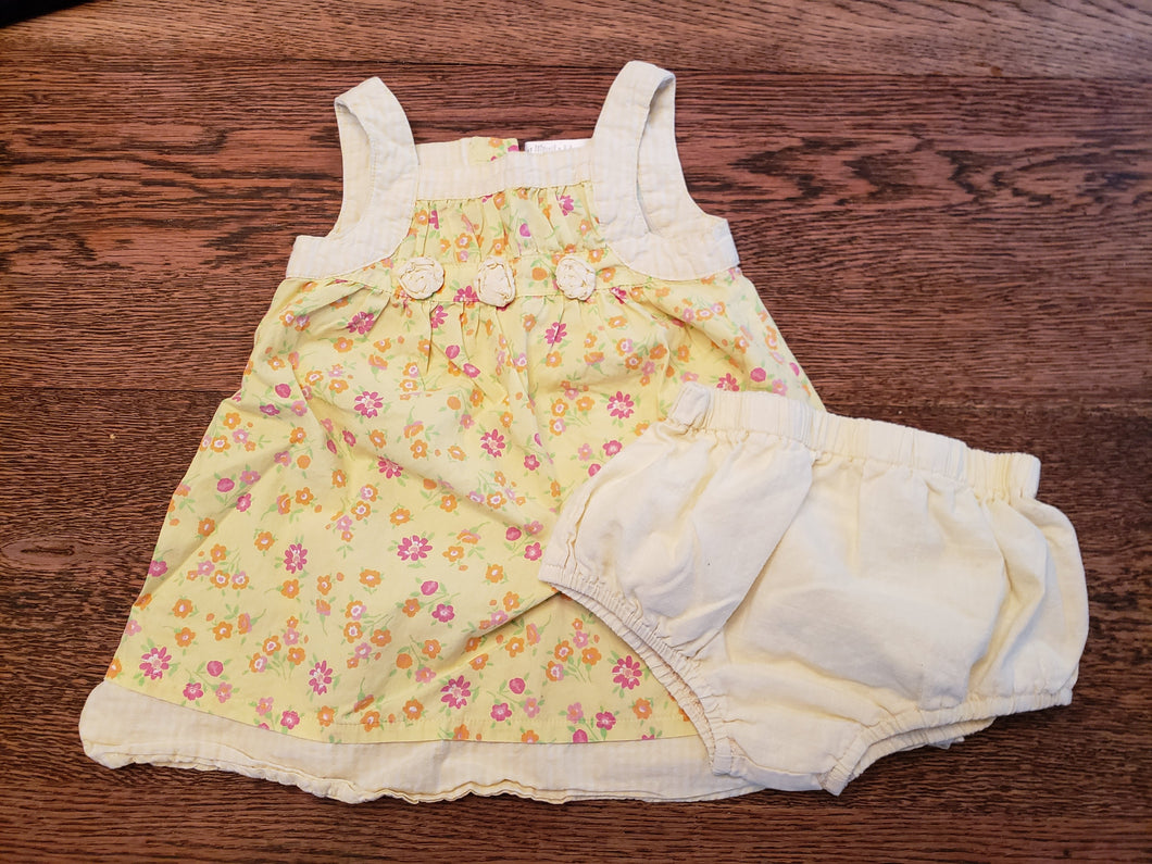 Little Me Yellow Dress with Bloomers size 12Month