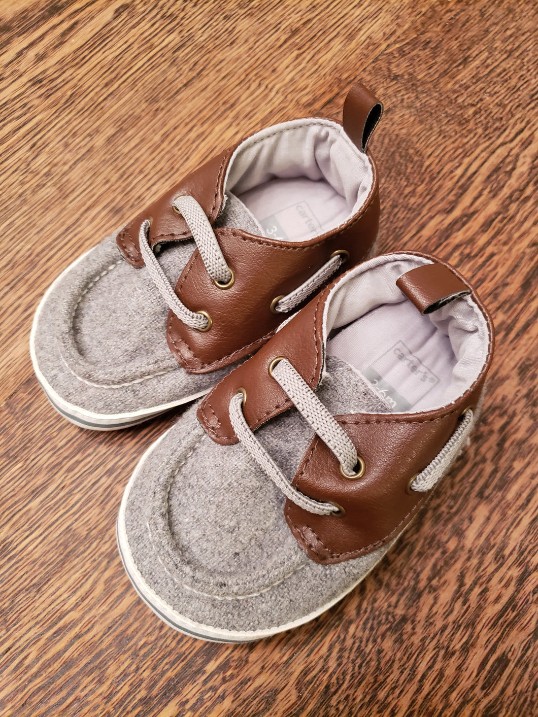 Carters Grey-Brown 3-6 Month Shoes