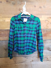 Load image into Gallery viewer, Abercrombie and Fitch- Green and Blue Plaid Shirt Womens Size L
