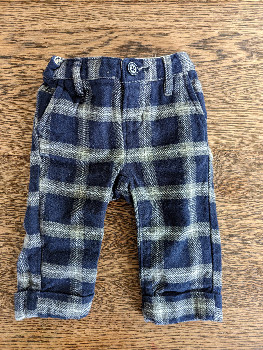 Gap Blue Plaid pants 3-6 Months