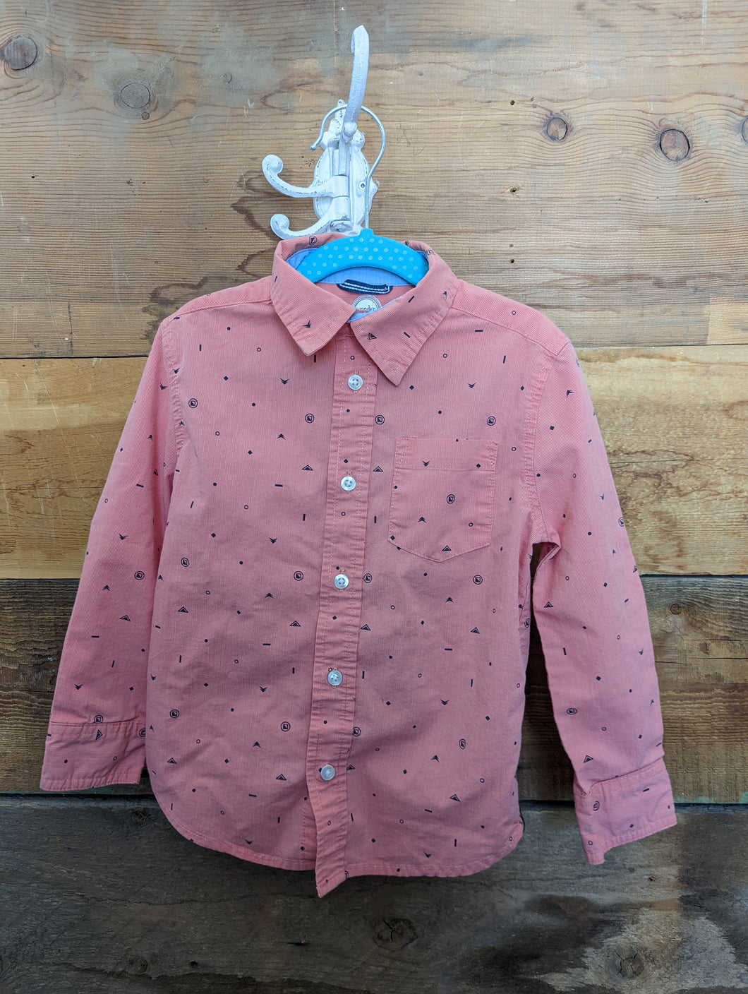 Wonder Nation Salmon Button Up Kids size 4-5