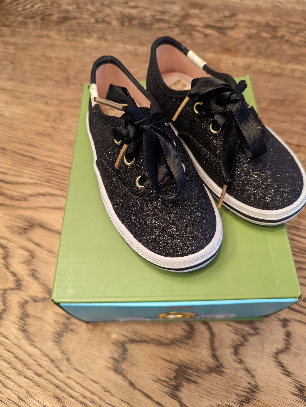 Keds for Kate Spade Glitter Black Girls 1/2M (Brand NEW!)