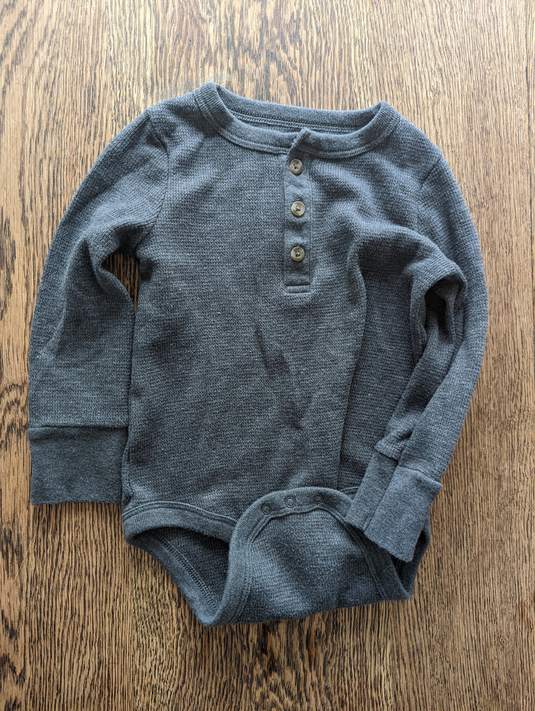 Cat and Jack Grey Henley Bodysuit 18 months