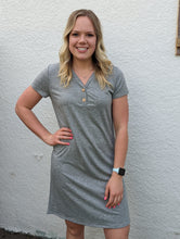 Load image into Gallery viewer, Grey Tshirt Dress Made In USA
