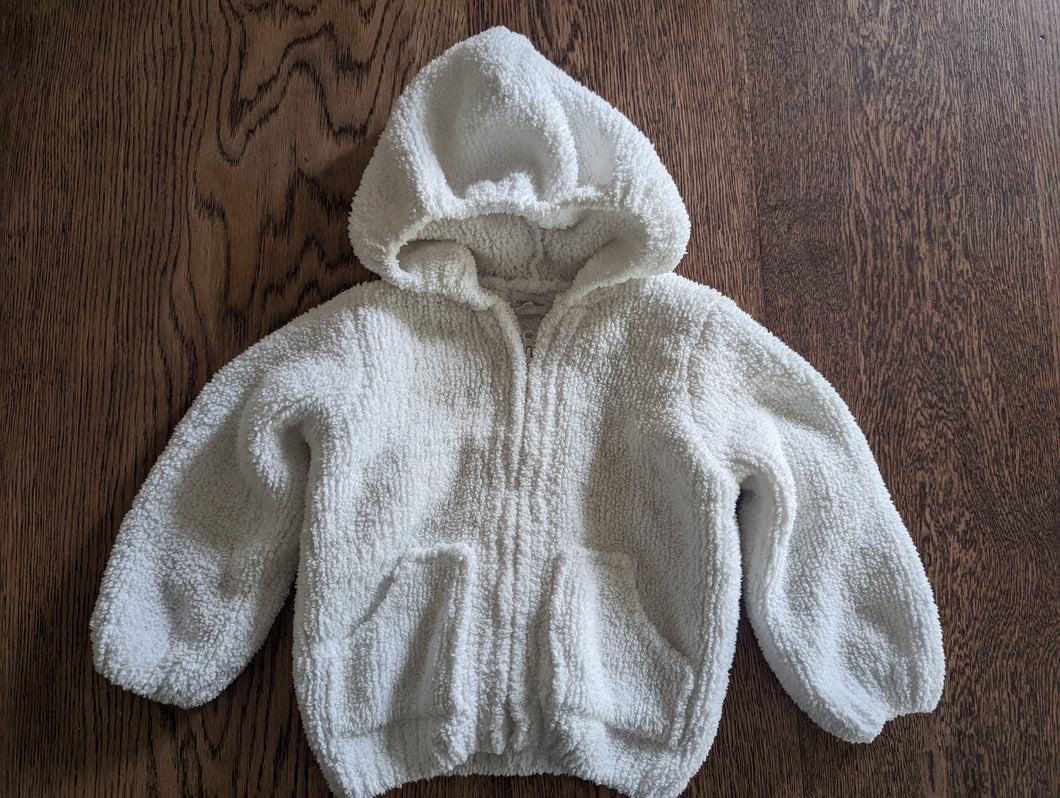 Angel Dear White Chenille Zip Up Hoodie 12-18 Months