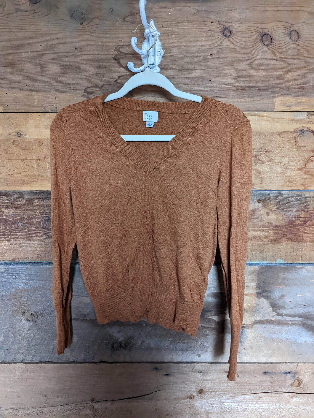 A New Day Burnt Orange Sweater Womens S