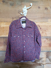 Load image into Gallery viewer, Rustler by Wrangler Unisex Red and Blue Paisley Kids Pearl Snap Size M
